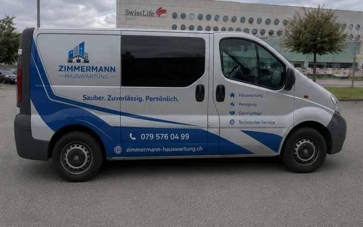Branded Zimmermann Hauswartung service vehicle